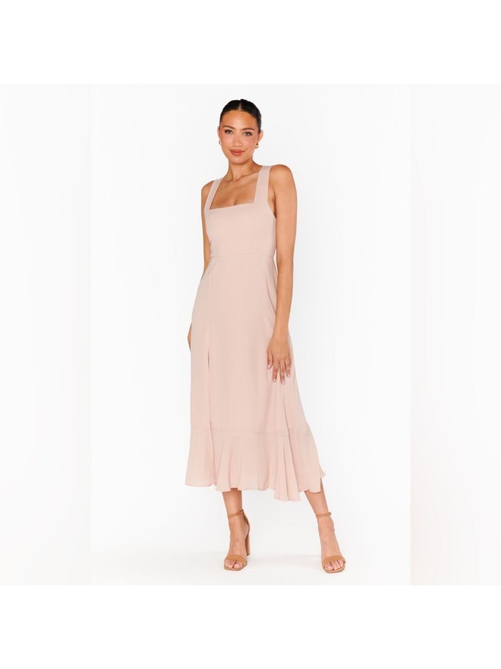 Show Me Your Mumu: Claire Midi Dress in , Luxe Satin, and Crisp - Picture 5 of 8